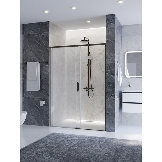 Душевая дверь Cezares 130 см PLANE-BF-1-130-C-GM, оружейная сталь/прозрачное - фото 2