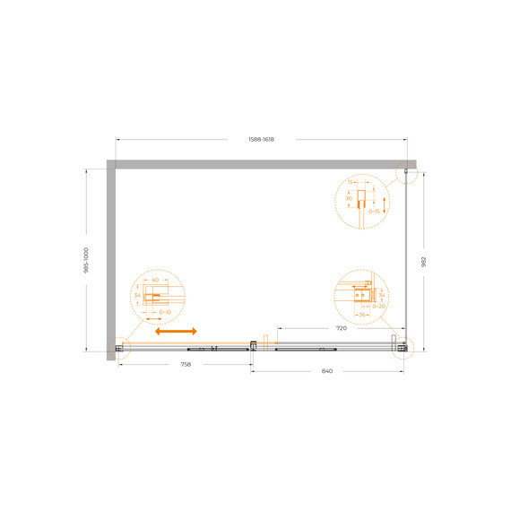 Душевое ограждение Cezares 160x100 см PLANE-AH-1-160/100-C-CR, хром/прозрачное - фото 5