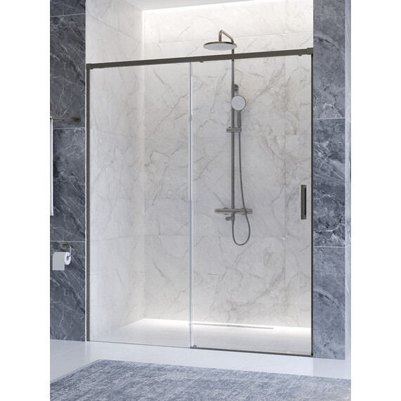 Душевая дверь Cezares 150 см PLANE-BF-1-150-C-GM, оружейная сталь/прозрачное - фото 3