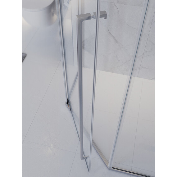 Душевое ограждение Cezares 100x100 см PLANE-P-1-100-C-CR (стекло 8 мм) хром/прозрачное - фото 8