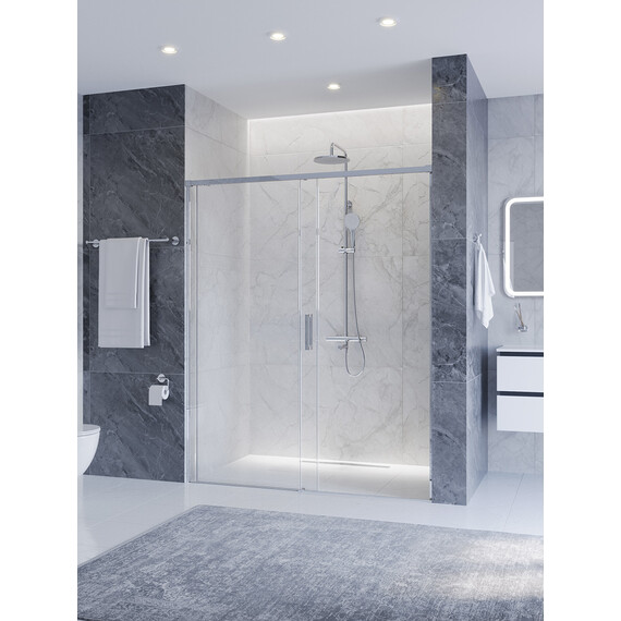 Душевая дверь Cezares 160 см PLANE-BF-1-160-C-CR, хром/прозрачное - фото 2