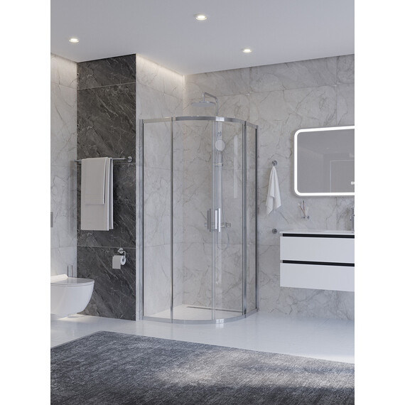 Душевое ограждение Cezares 90x90 см PLANE-R-2-90-C-CR, хром/прозрачное - фото 