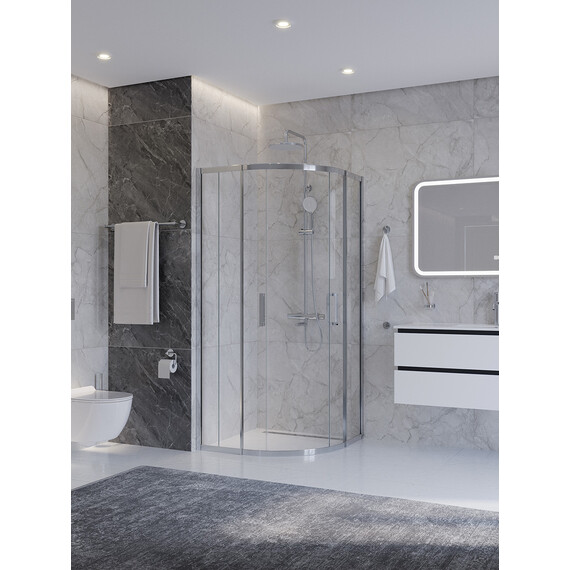 Душевое ограждение Cezares 90x90 см PLANE-R-2-90-C-CR, хром/прозрачное - фото 2