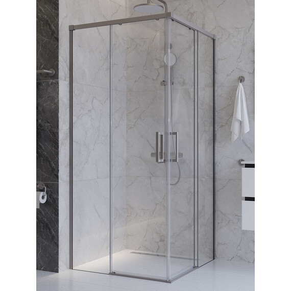 Душевое ограждение Cezares 100x100 см PLANE-A-2-100-C-IN, сатин/прозрачное - фото 3