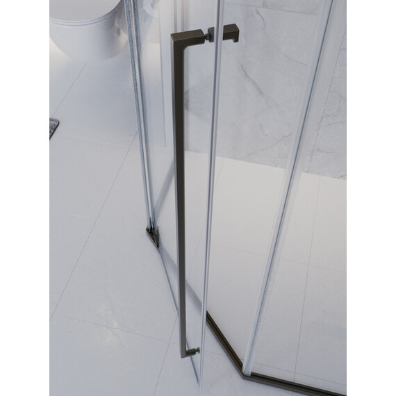 Душевое ограждение Cezares 100x100 см PLANE-P-1-100-C-GM (стекло 8 мм) оружейная сталь/прозрачное - фото 7