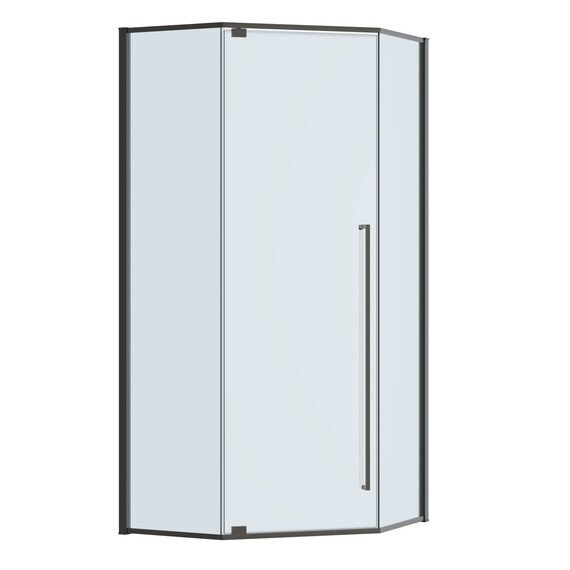 Душевое ограждение Cezares 90x90 см PLANE-P-1-90-C-GM (стекло 8 мм) оружейная сталь/прозрачное - фото 4