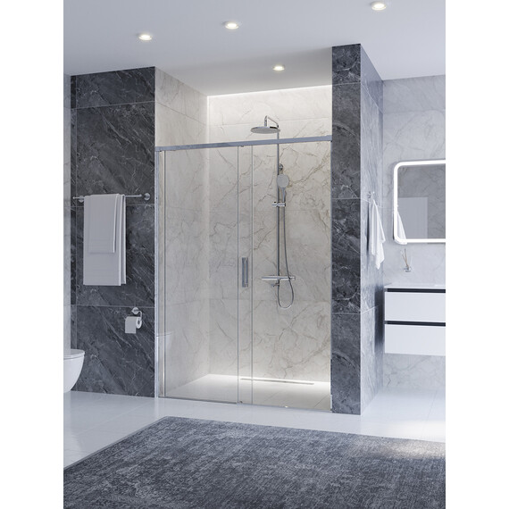 Душевая дверь Cezares 130 см PLANE-BF-1-130-C-CR, хром/прозрачное - фото 2