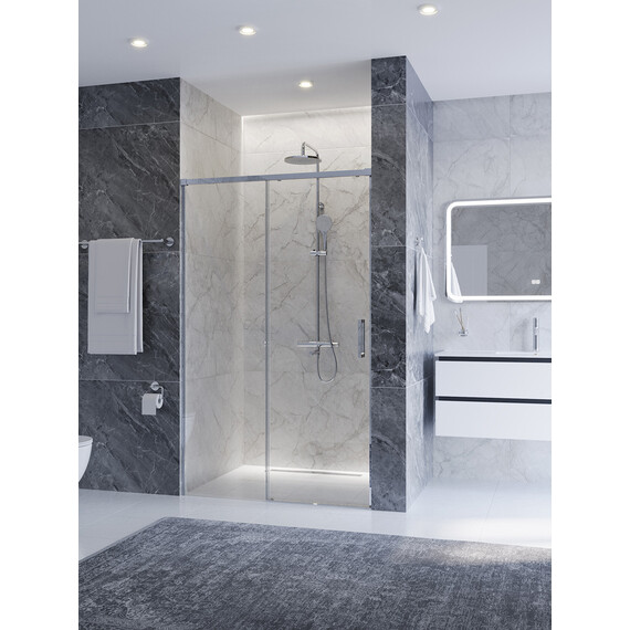 Душевая дверь Cezares 120 см PLANE-BF-1-120-C-CR, хром/прозрачное - фото 