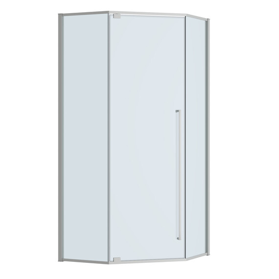 Душевое ограждение Cezares 100x100 см PLANE-P-1-100-C-IN (стекло 8 мм) сатин/прозрачное - фото 4