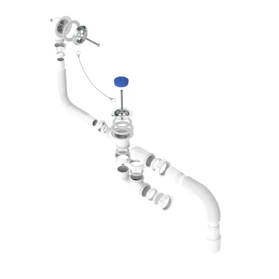 Сифон для ванны Niagara V255-TL 50 мм, металл - фото 2