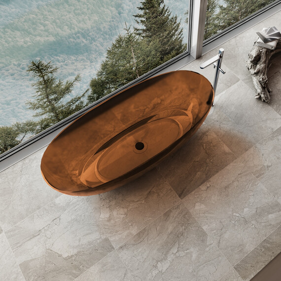 Ванна прозрачная Vincea 170x75 см VBT-6T01BR, янтарь - фото 4