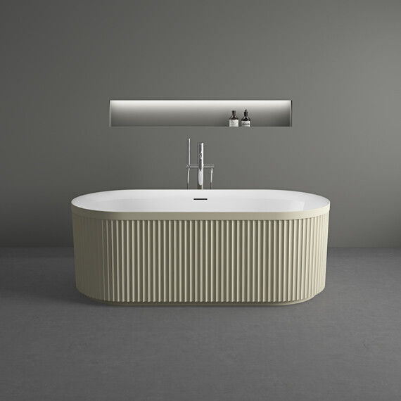 Ванна отдельностоящая Vincea 170x80 см VBT-709-1700MG, матовый бежевый/белый - фото 3