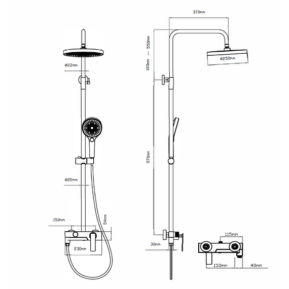 Душевая стойка Vincea VSFS-413MB, чёрный - фото 6