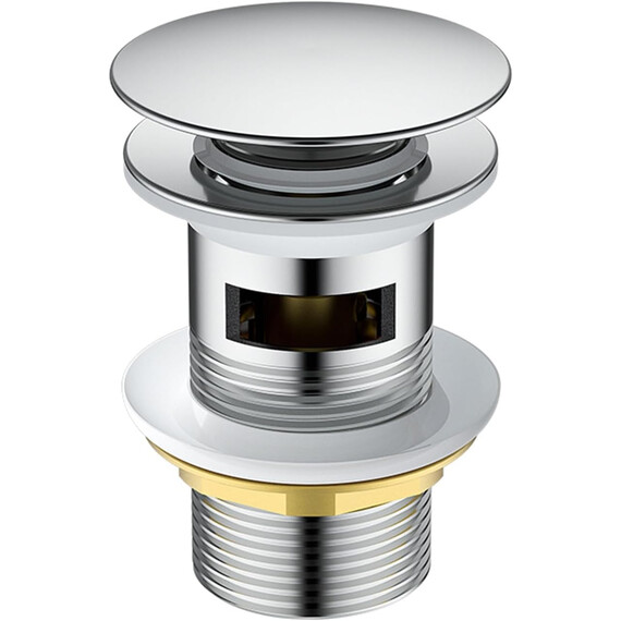 Донный клапан для раковины Haiba HB67 с переливом, глянцевый хром - фото 2