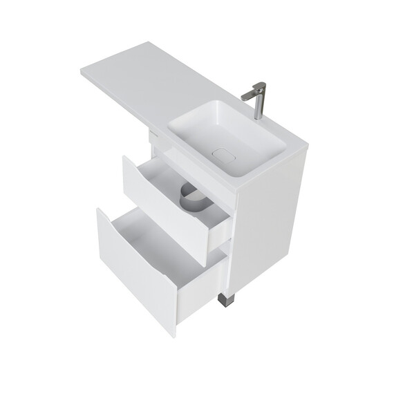 Тумба напольная с раковиной Grossman Вилар 120 см R (раковина Камилла-120) белый глянец - фото 4