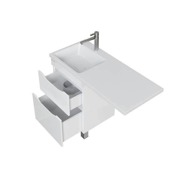 Тумба напольная с раковиной Grossman Вилар 110 см R (раковина Камилла-110) белый глянец - фото 4