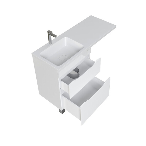 Тумба напольная с раковиной Grossman Вилар 120 см L (раковина Камилла-120) белый глянец - фото 4