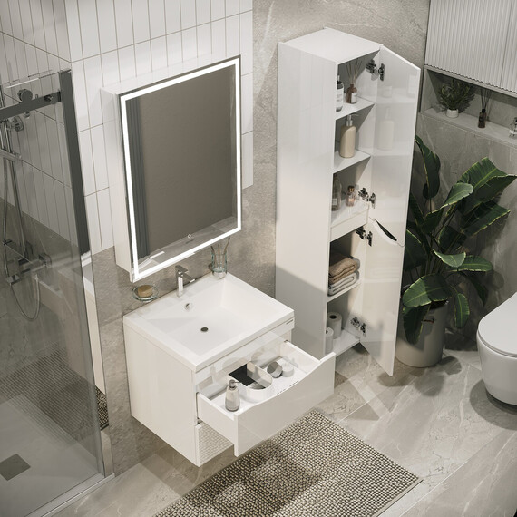 Пенал подвесной Grossman Виста 30 см 303069 R, белый глянцевый - фото 5