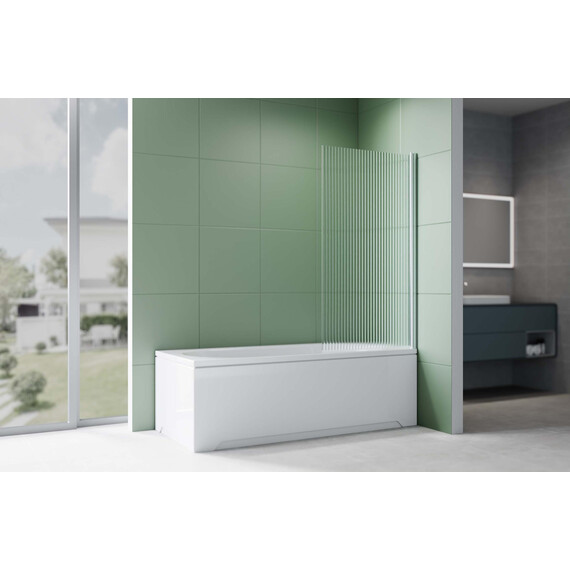 Шторка для ванны Aquatek 80 см AQ.BS.080.2CH, хром/рифленое - фото 