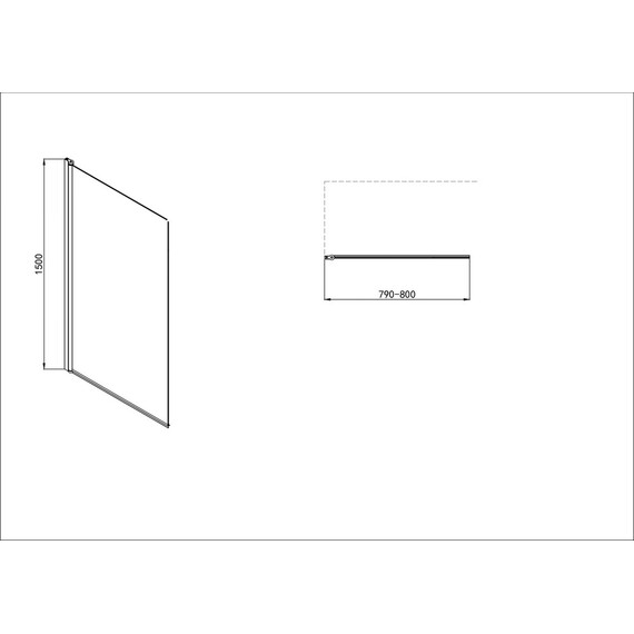 Шторка для ванны Aquatek 80 см AQ.BS.080.2CH, хром/рифленое - фото 3
