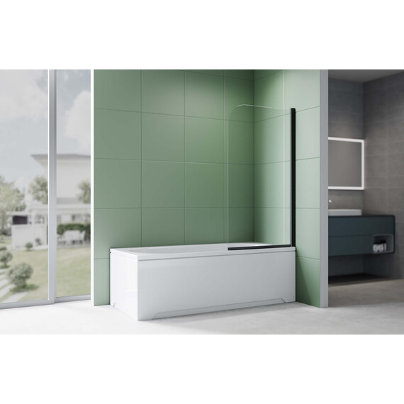 Шторка для ванны Aquatek 80 см AQ.BSRC.080.1BL, чёрный матовый/прозрачное - фото 