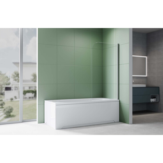 Шторка для ванны Aquatek 80 см AQ.BSRC.080.1GM, оружейная сталь/прозрачное - фото 