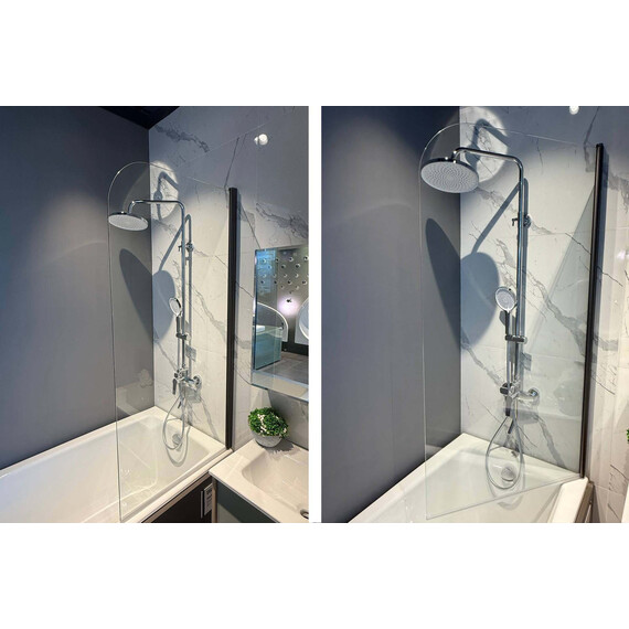 Шторка для ванны Aquatek 80 см AQ.BSRC.080.1GM, оружейная сталь/прозрачное - фото 3