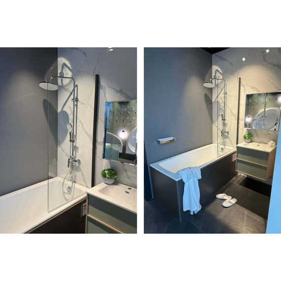 Шторка для ванны Aquatek 80 см AQ.BSRC.080.1GM, оружейная сталь/прозрачное - фото 4