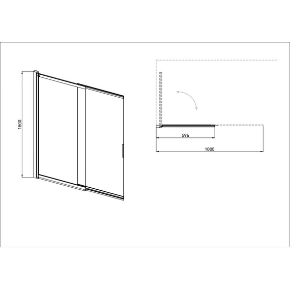 Шторка для ванны Aquatek 100 см AQ.BSS.100.1BL, чёрный матовый/прозрачное - фото 3