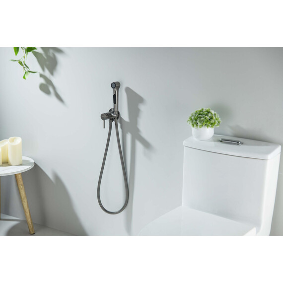 Набор для гигиенического душа Aquatek Европа AQ1020BGM (со скрытой частью) оружейная сталь - фото 4