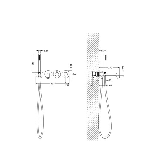 Смеситель для ванны Aquatek Европа AQ1344CR (со скрытой частью) - фото 12