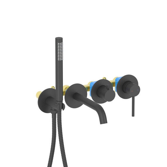 Смеситель для ванны Aquatek Европа AQ1344MB (со скрытой частью) чёрный матовый - фото 3