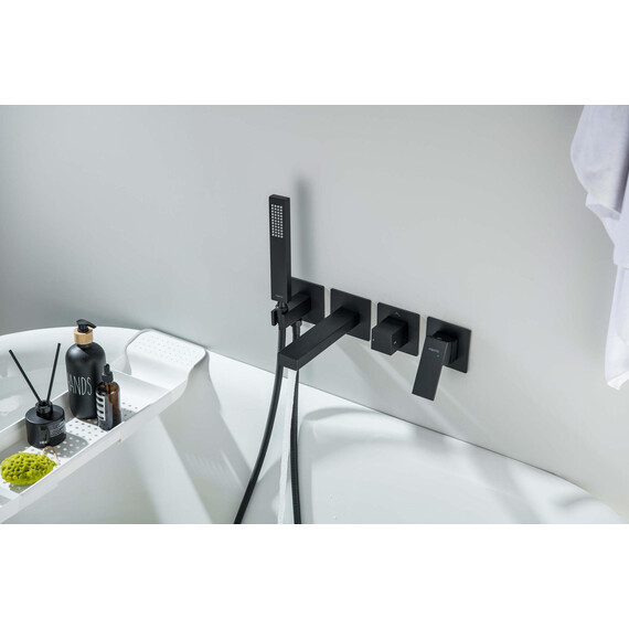 Смеситель для ванны Aquatek Либра AQ1644MB (со скрытой частью) чёрный матовый - фото 4