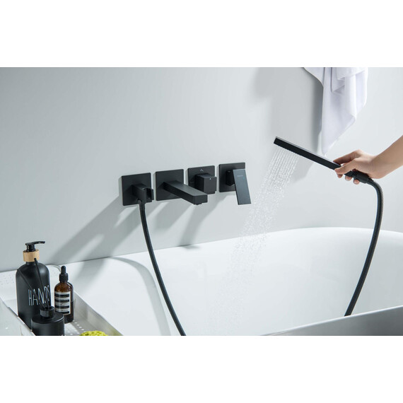 Смеситель для ванны Aquatek Либра AQ1644MB (со скрытой частью) чёрный матовый - фото 6