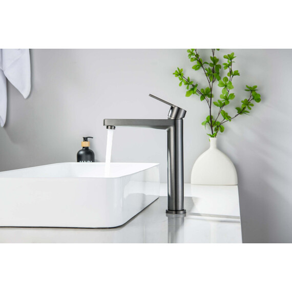 Смеситель для раковины высокий Aquatek Лугано AQ1704BGM, оружейная сталь - фото 6