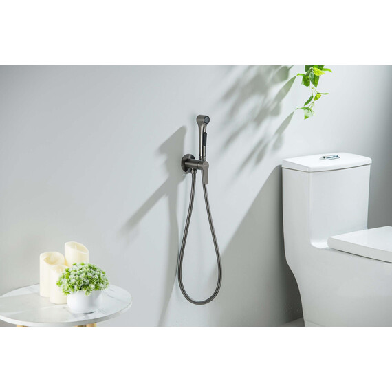 Набор для гигиенического душа Aquatek Лугано AQ1719BGM (со скрытой частью) оружейная сталь - фото 2