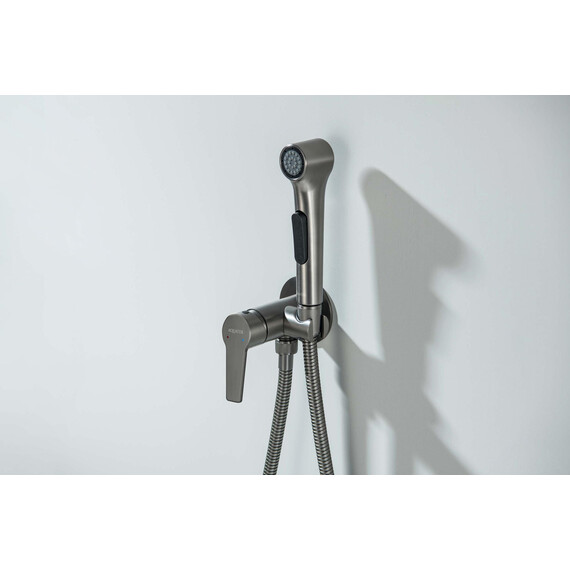 Набор для гигиенического душа Aquatek Лугано AQ1719BGM (со скрытой частью) оружейная сталь - фото 3