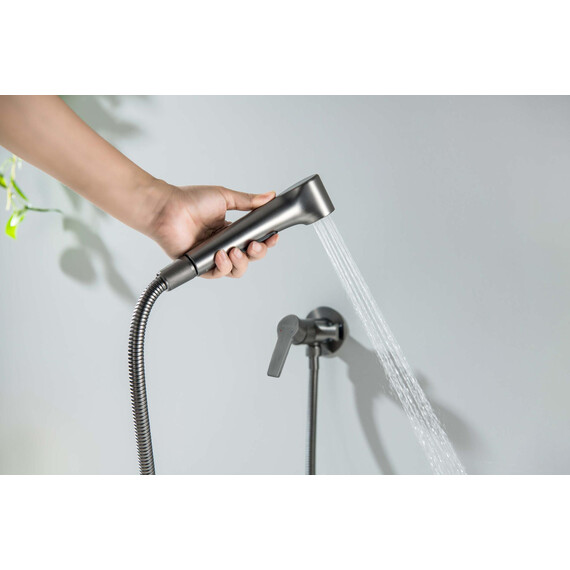 Набор для гигиенического душа Aquatek Лугано AQ1719BGM (со скрытой частью) оружейная сталь - фото 4