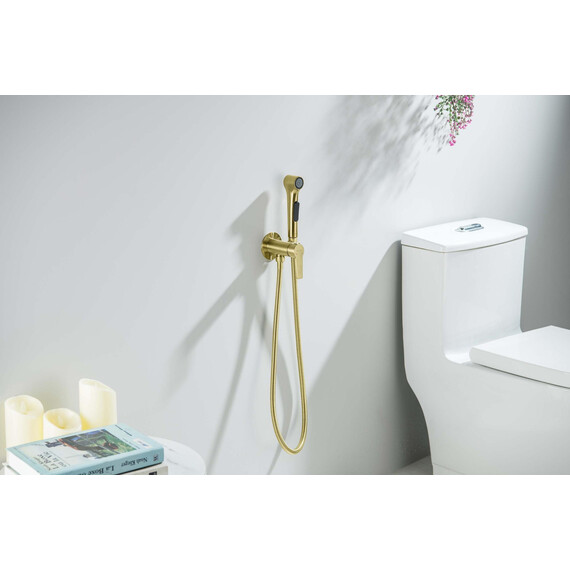 Набор для гигиенического душа Aquatek Лугано AQ1719BG (со скрытой частью) золото шлифованное - фото 4