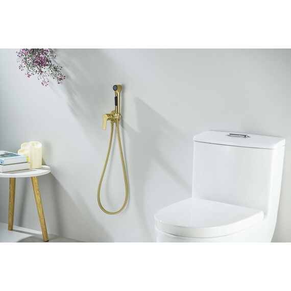 Набор для гигиенического душа Aquatek Лугано AQ1719BG (со скрытой частью) золото шлифованное - фото 5