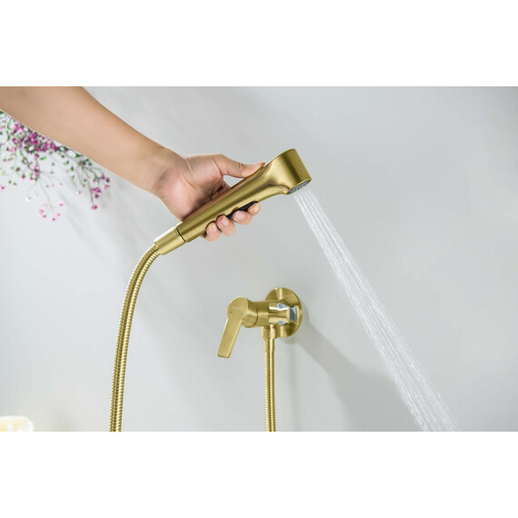 Набор для гигиенического душа Aquatek Лугано AQ1719BG (со скрытой частью) золото шлифованное - фото 7