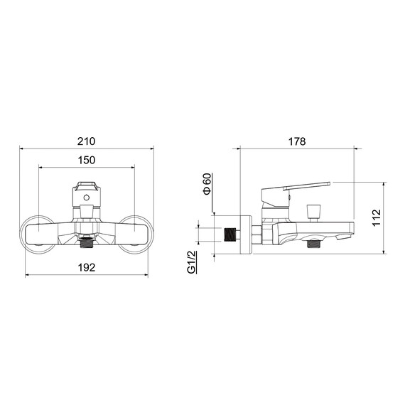 Набор смесителей 3 в 1 для ванны с коротким изливом Aquatek Лугано AQ1730CR - фото 8