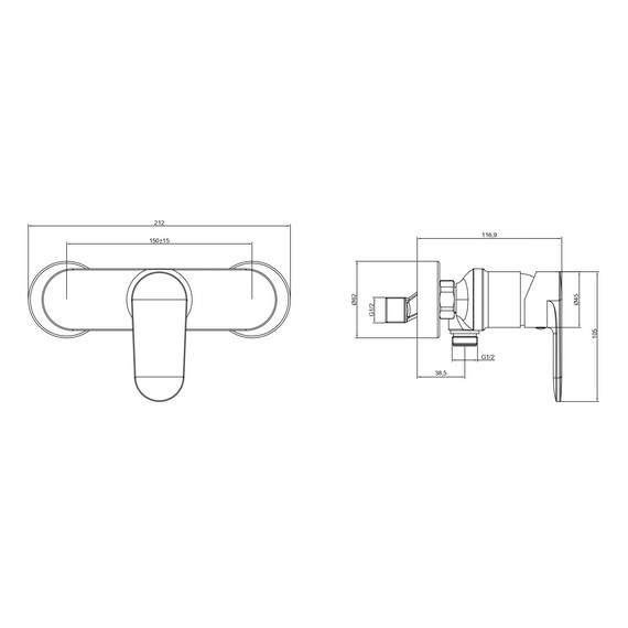 Набор смесителей 3 в 1 для душа Aquatek Ника AQ1831MB, чёрный матовый - фото 10