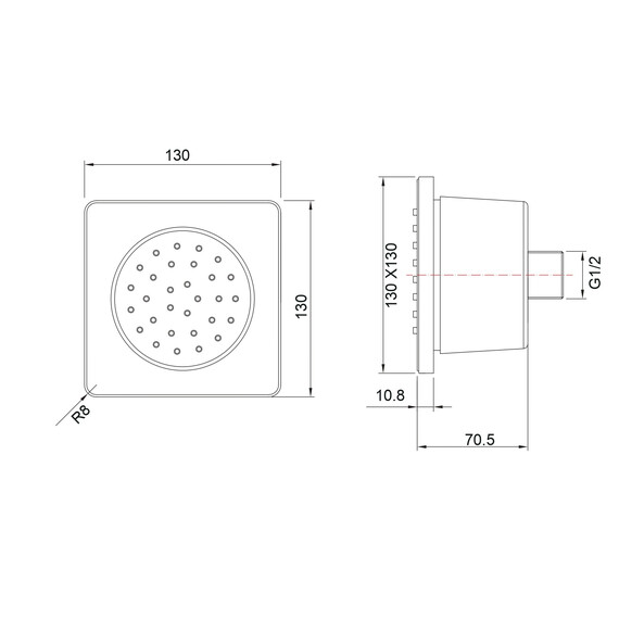Боковая форсунка Aquatek AQ2099MB, чёрный матовый - фото 6