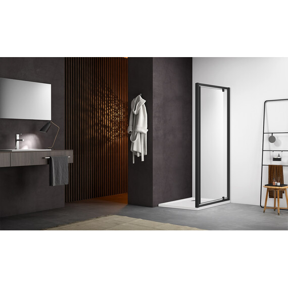 Душевая дверь Aquatek Ария 90 см AQ ARI PI 09020BL, чёрный матовый/прозрачное - фото 3