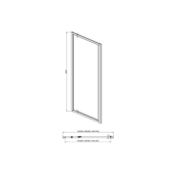 Душевая дверь Aquatek Ария 100 см AQ ARI PI 10020BL, чёрный матовый/прозрачное - фото 4