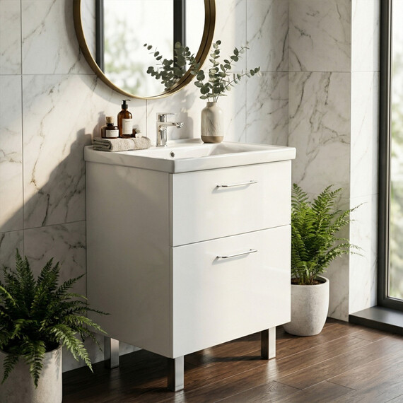 Тумба напольная с раковиной Azario Ника 60Н см CS00106459 - фото 9