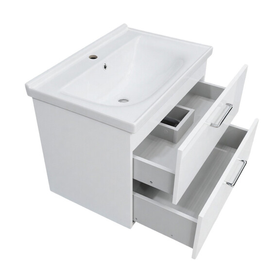 Тумба подвесная с раковиной Azario Ника 70 см CS00106460, белый глянцевый - фото 6