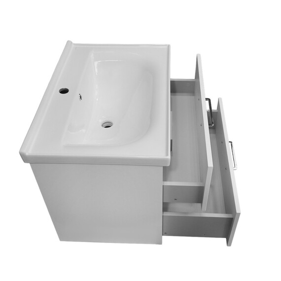 Тумба подвесная с раковиной Azario Ника 70 см CS00106460, белый глянцевый - фото 9