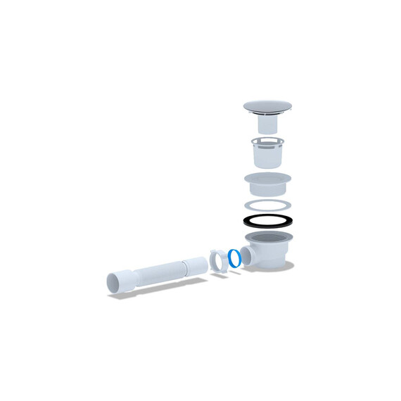 Сифон для душевого поддона Aquatek 90 мм Е325VALAQ, белый хром - фото 2